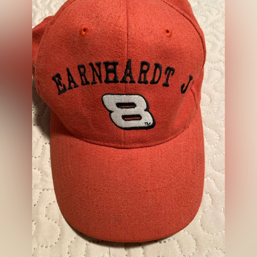 Dale Earnhardt Jr Orange  Ball Cap Vintage Memorabilia #8